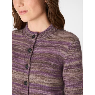 Damen-Strickjacke meliert, Mauve Manufactum
