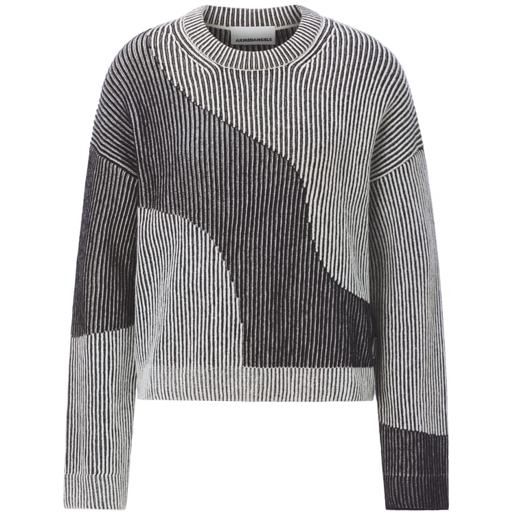 Women's Ribbed Sweater, Black and White