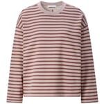 Ladies sweatshirt striped Rosé-white
