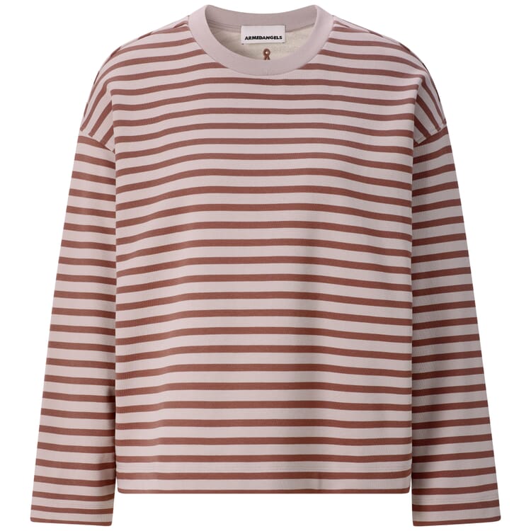 Sweat-shirt rayé pour femme, Rouge rosé