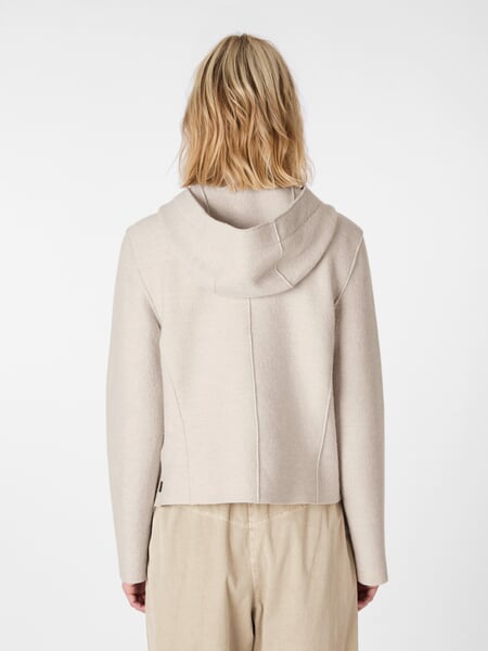 Women's Wool Jacket Natural white, presented on a model