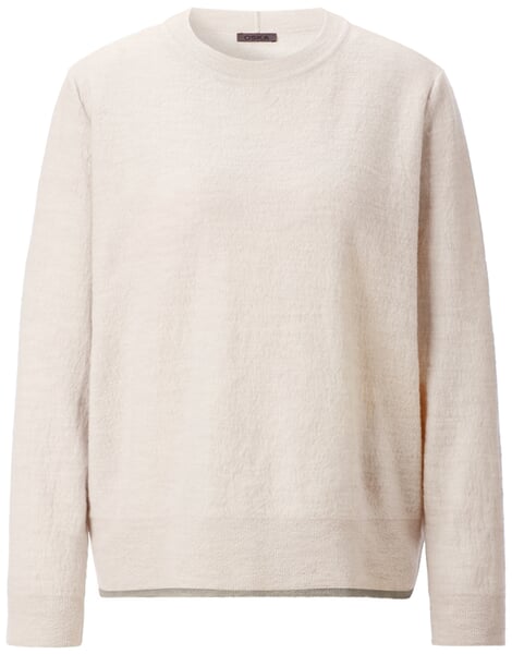 Damen-Wollpullover Naturweiß