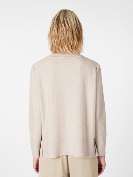 Women’s Wool Sweater Natural white, presented on a model