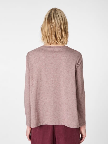 Damen-Langarmshirt Rotmelange, Tragebild