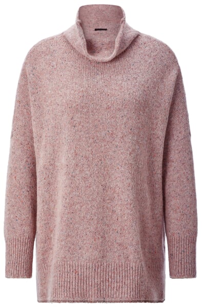 Strikket damebluse med spættet mønster Rosé