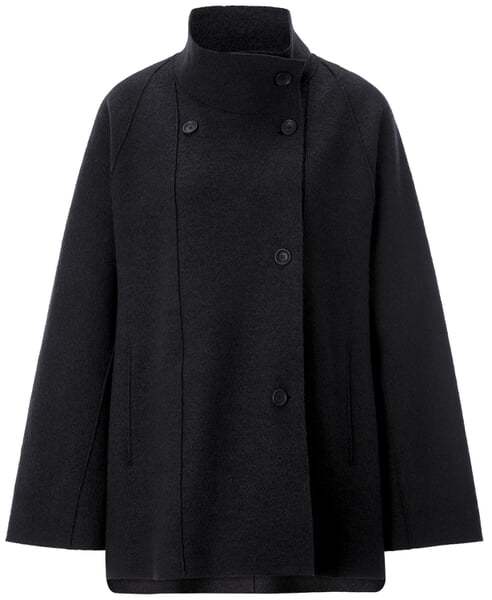 Damen-Outdoorjacke Wolle Schwarz