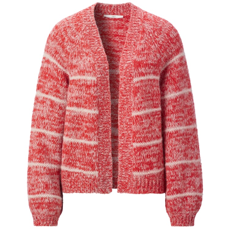 Damen-Strickjacke gestreift, Rot-Weiß