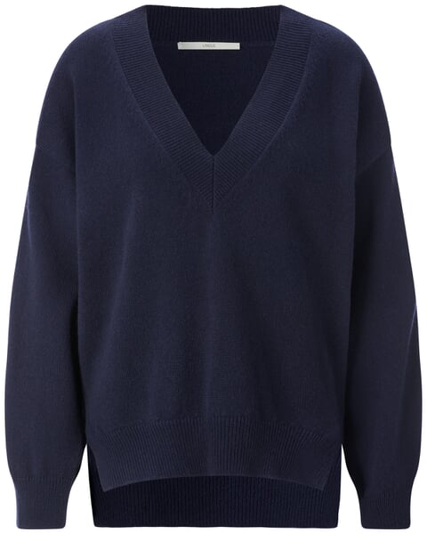 Pull en maille pour femme à col en V Bleu marine