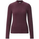 Damen-Rippenshirt Langarm Weinrot