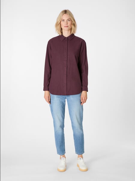 Damen-Flanellbluse Weinrot, Tragebild