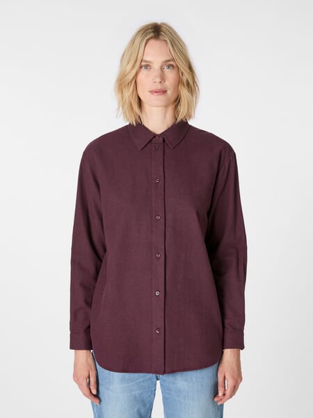 Damen-Flanellbluse Weinrot, Tragebild