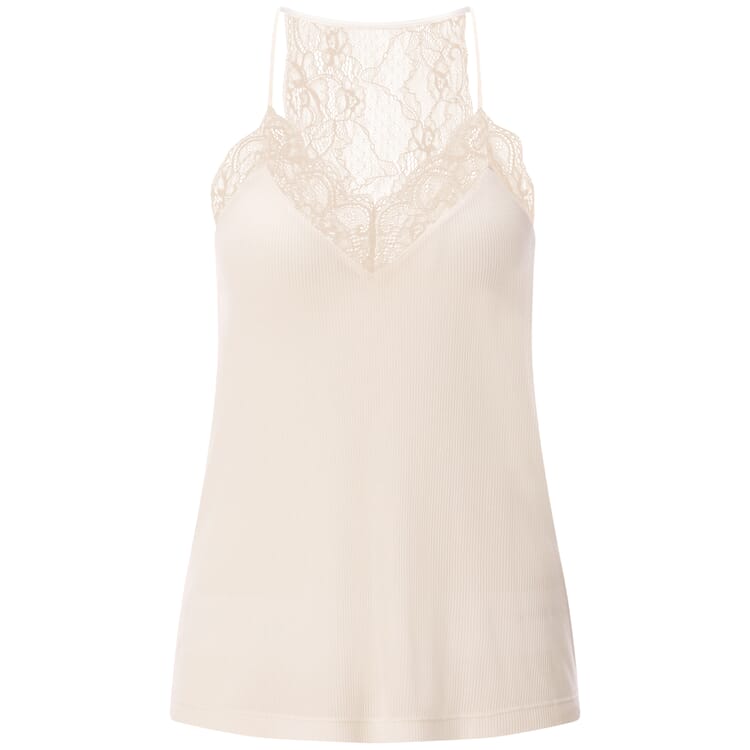 Damen-Spitzentop, Naturweiß
