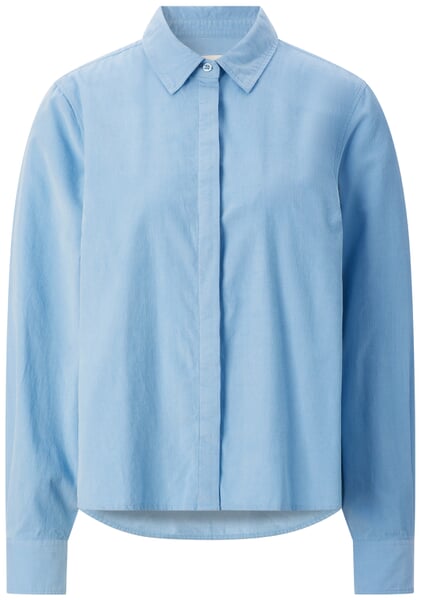 Damenbluse Feincord Hellblau