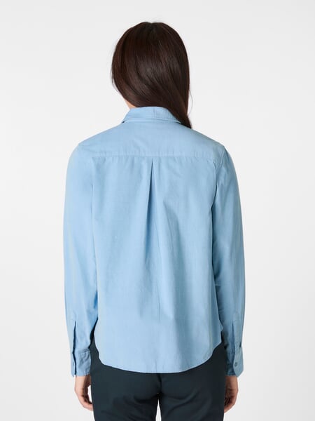 Women's Fine Cord Blouse Light blue, presented on a model
