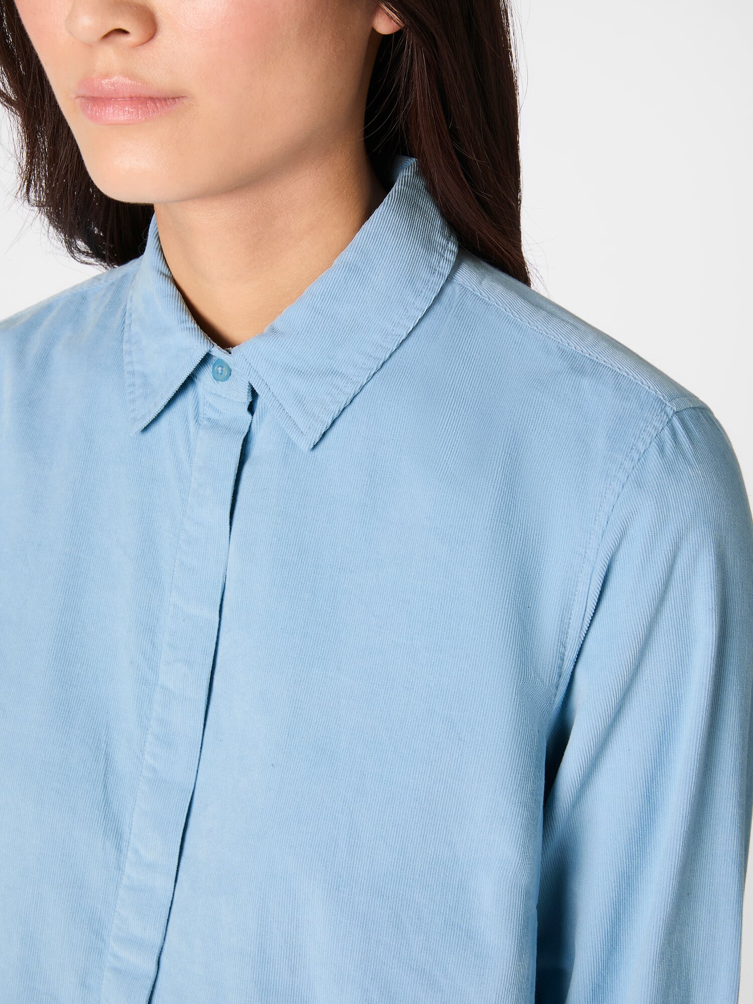 Chemisier Femme En Velours Côtelé CECIL – Col Chemise, Manches Longues Retroussées, Pur Coton