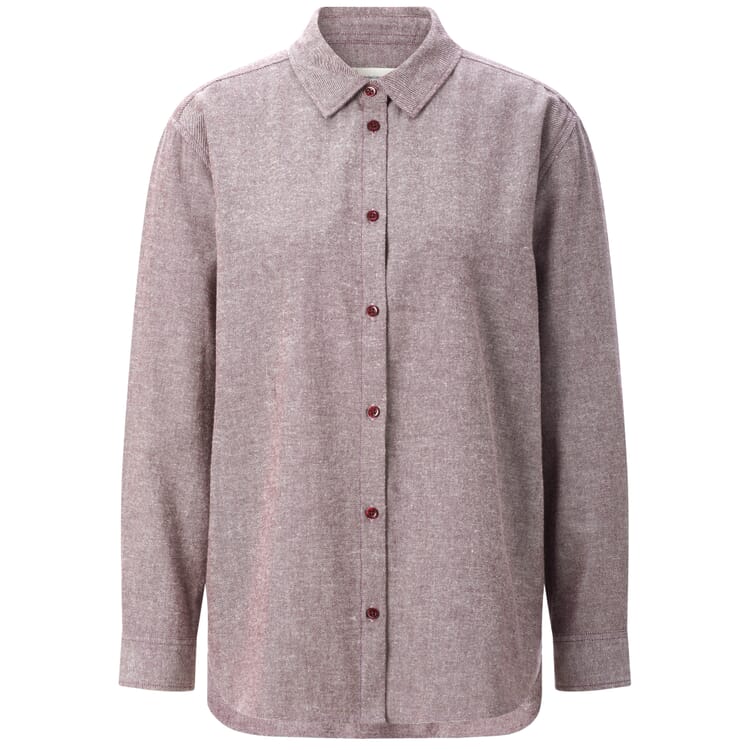Damesflanellen blouse gevlekt, Wijnrood