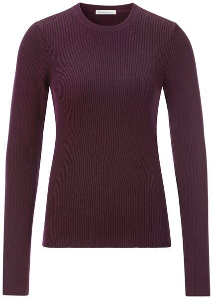 Women’s Merino Wool Ribbed Shirt Wine red