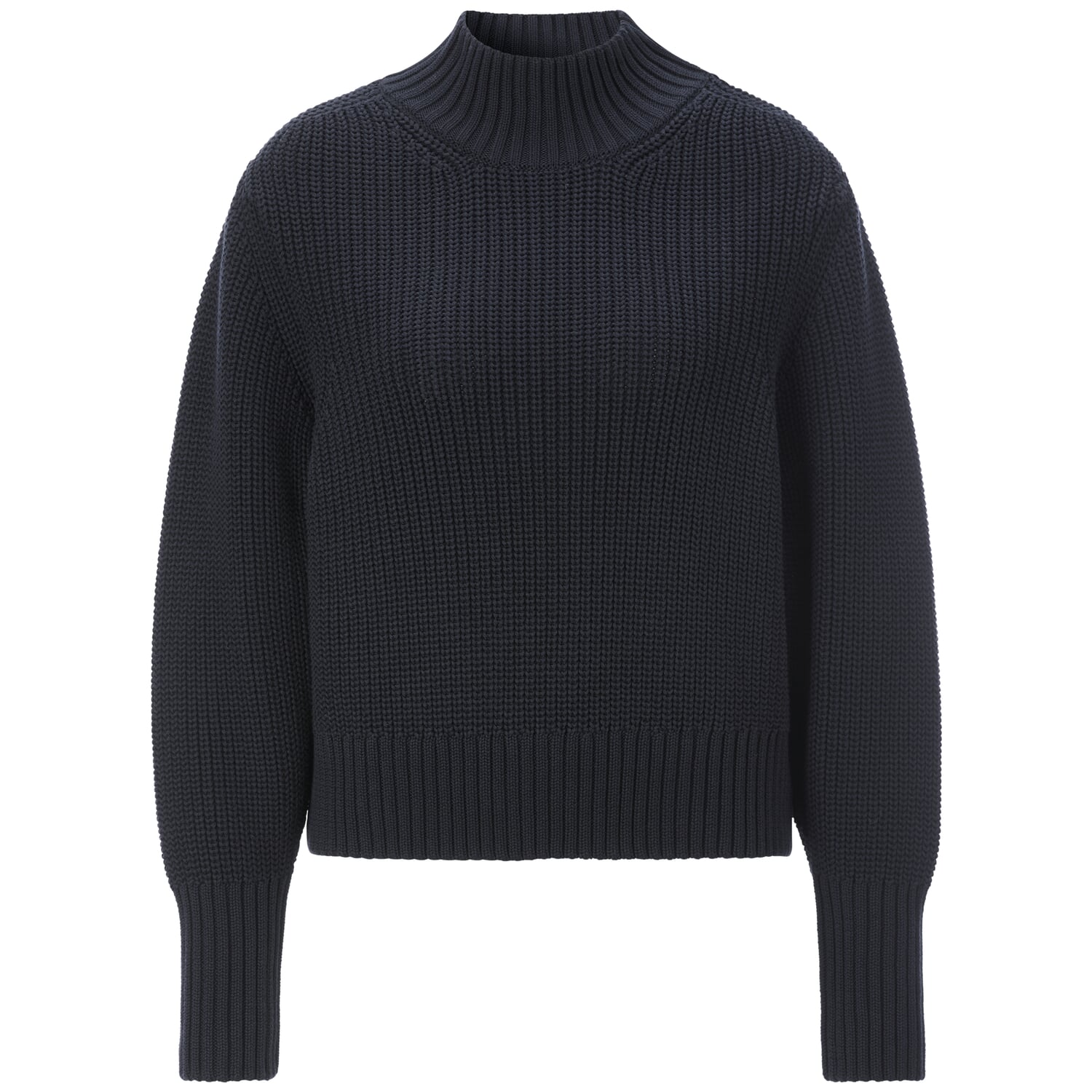 Damen-Grobstrickpullover, Dunkelblau Manufactum