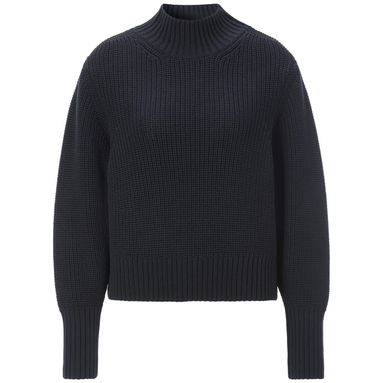 Damen-Grobstrickpullover, Dunkelblau
