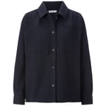 Damen-Hemdjacke Wolle Dunkelblau