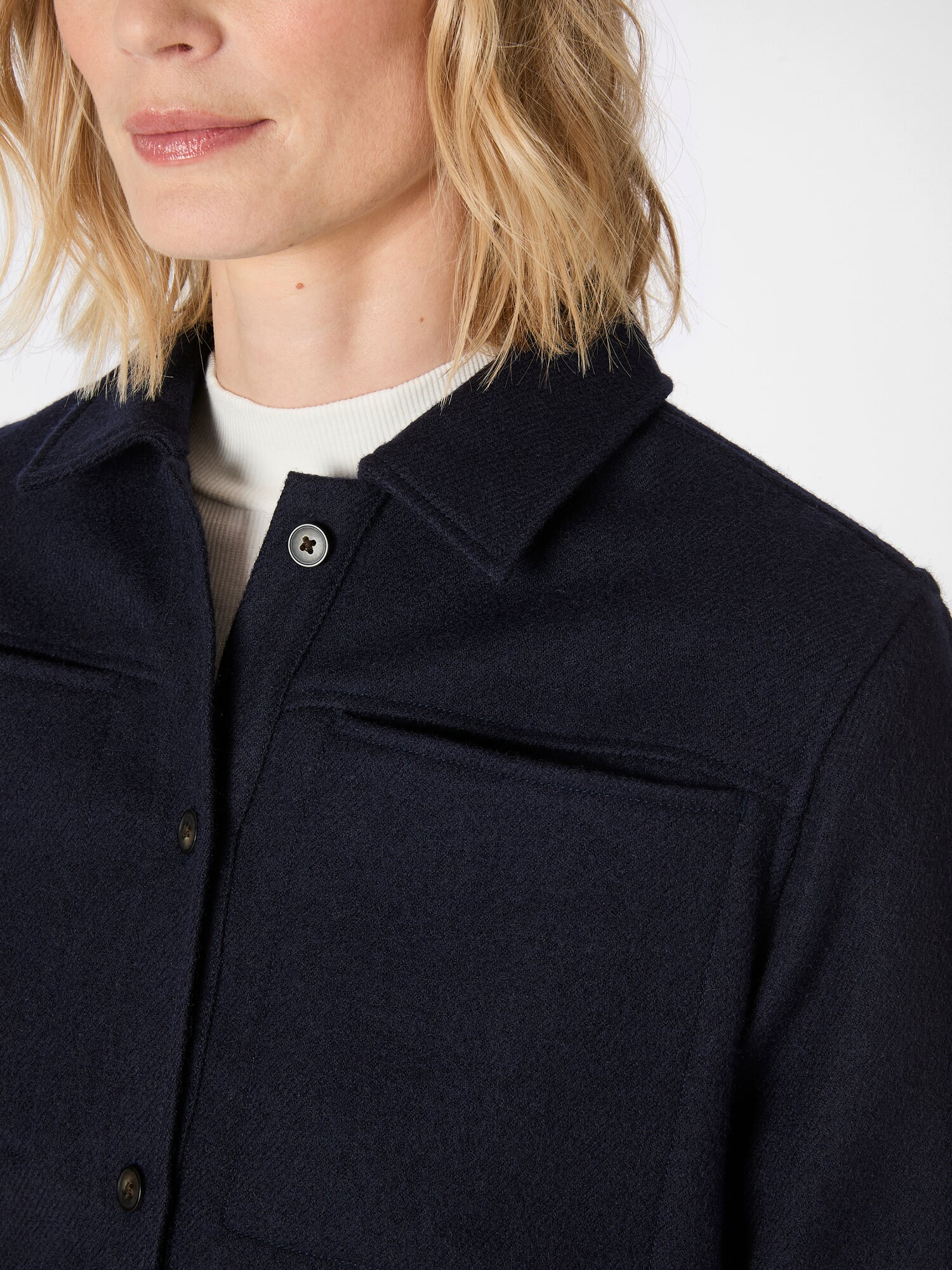 Ladies' wool shirt jacket, Dark blue | Manufactum