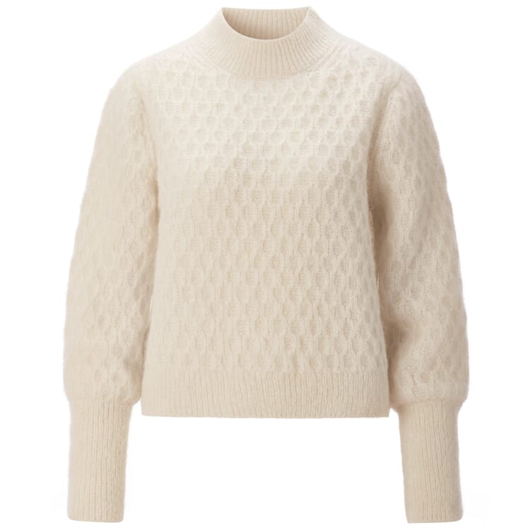 Dames gebreide trui alpaca, Natuurlijk wit