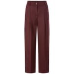 Pantaloni di lana da donna Bordeaux