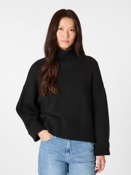 Pullover femme oversized Noir, présenté sur un modèle