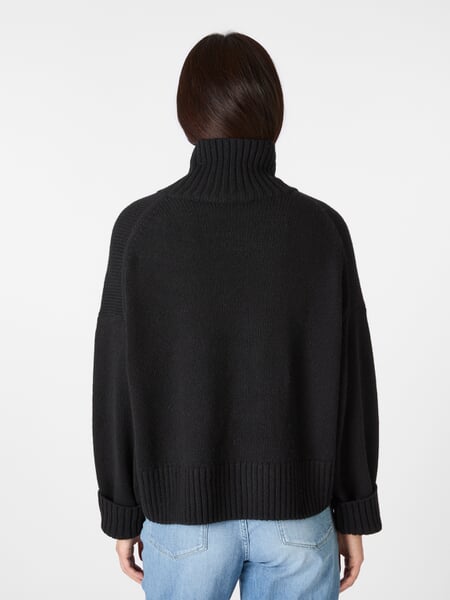 Pullover femme oversized Noir, présenté sur un modèle