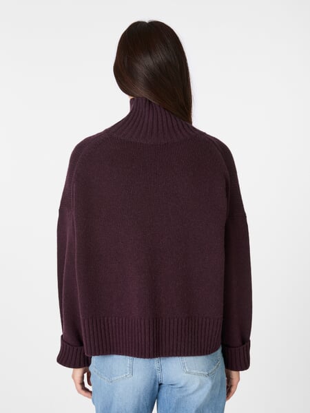 Damenpullover Oversized Bordeaux, Tragebild