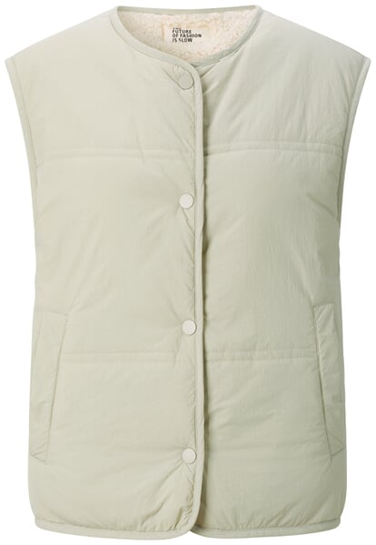 Gilet réversible pour femme Vert clair-crème