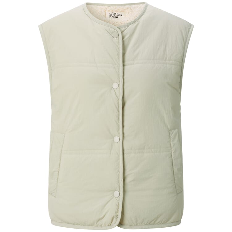 Gilet réversible pour femmes, Vert clair-Crème