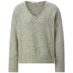 Damen-Strickpullover V-Ausschnitt Hellgrün