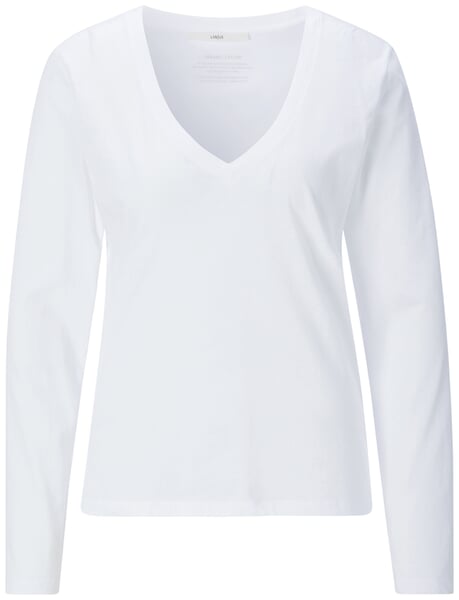Damen-Longsleeve V-Ausschnitt Weiß