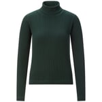 T-shirt à col roulé uni pour femme Vert foncé