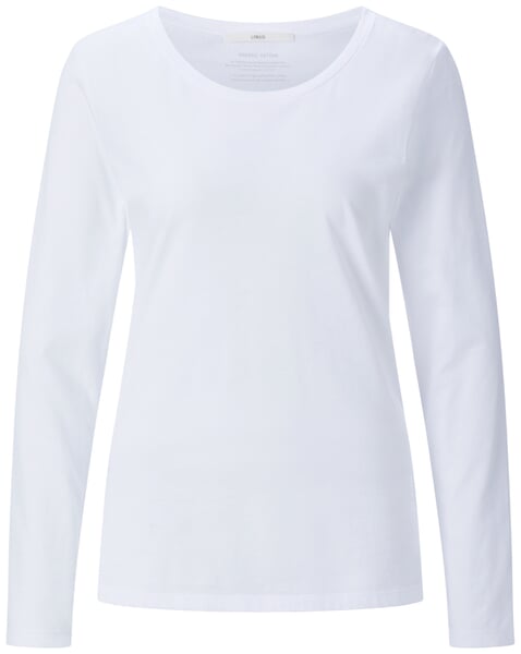 Damen-Longsleeve Rundhals Weiß