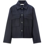 Damen-Hemdjacke Wolle Dunkelblau