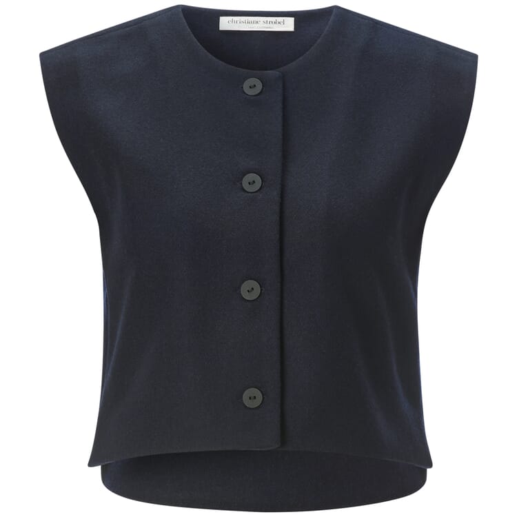 Wollen damesvest, Donkerblauw