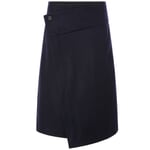 Women's wrap skirt wool Dark blue