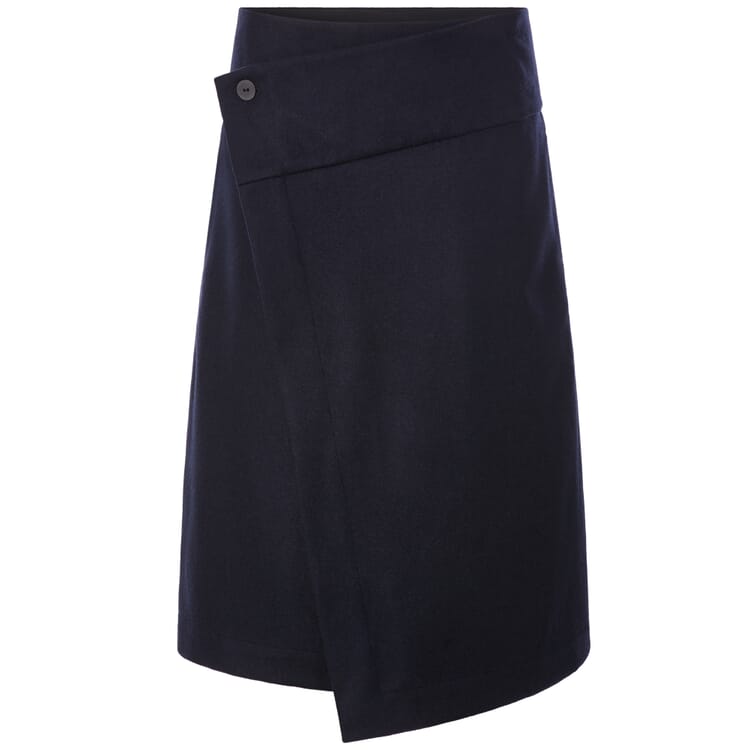Women's wrap skirt wool, Dark blue