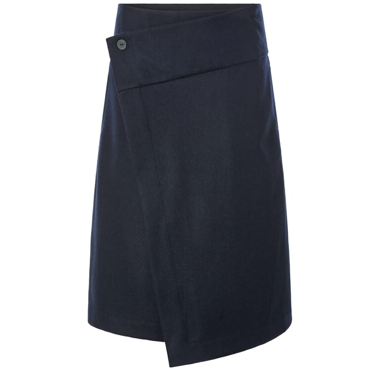 Dames wikkelrok wol, Donkerblauw