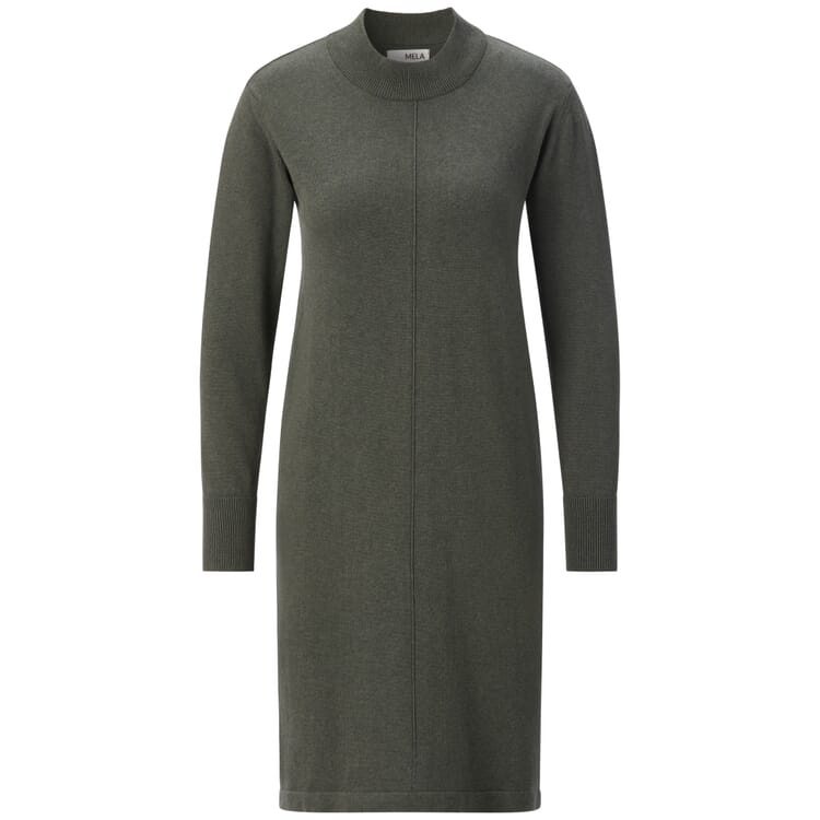 Damen-Strickkleid Baumwolle, Salbeigrün