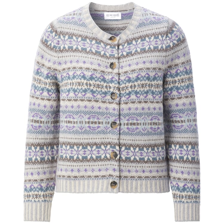 Cardigan à motifs pour femmes, Gris clair-fleurs