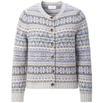 Cardigan à motifs pour femmes Gris clair-fleurs