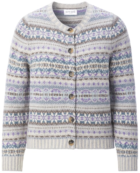 Damesvest met patroon Lichtgrijs-lila