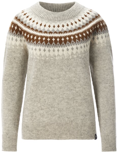 Maglione da donna a girocollo Grigio-caramello