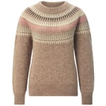 Dames trui met ronde hals Beige-rosé