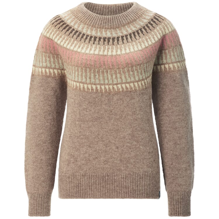 Dames trui met ronde hals, Beige-rosé