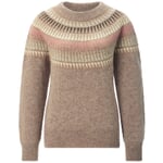 Ladies round neck sweater Beige-rosé