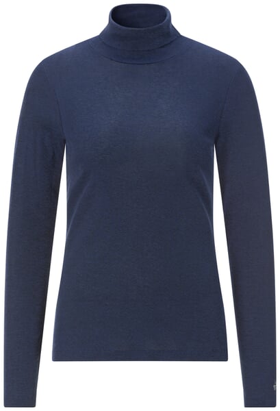 Damen-Longsleeve meliert Dunkelblau